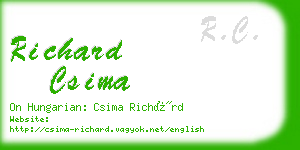 richard csima business card